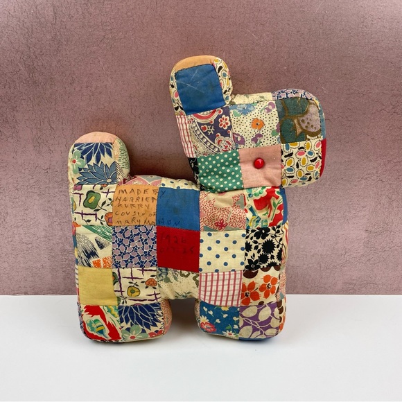 Antique Vintage October 1926 Handmade Patchwork Stuffed Animal Toy - Picture 1 of 8